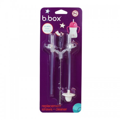 B.box Sippy Cup Replacement Straw + Cleaner (2 straws + 1 brush)
